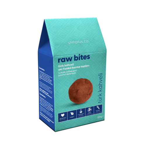Türk Kahveli Glutensiz Vegan Yerfıstıklı Hurma Topları Raw Bites 100gr